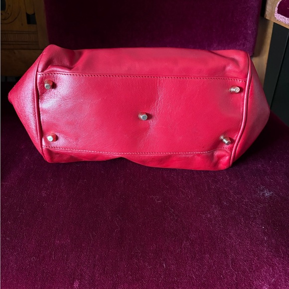 Burberry Red Leather Canterbury tote bag purse - Picture 10 of 12